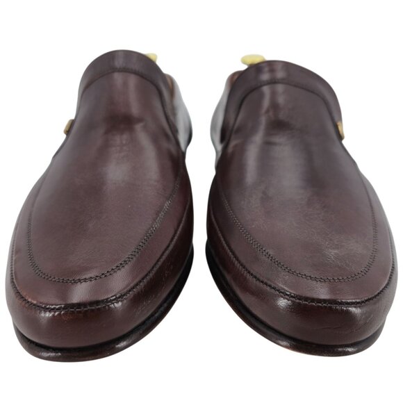 Vintage NEW Bruno Magli Italy Men 10 Brown Leather Dress Shoes Loafers Old Stock main image 6